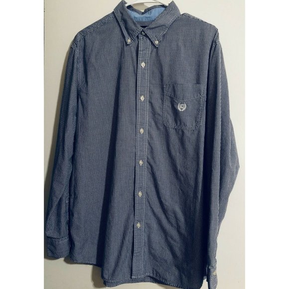 Chaps Ralph Lauren Men Long Sleeve Navy/plaid Button Down Shirt -‎ Size Large LG - Picture 1 of 7